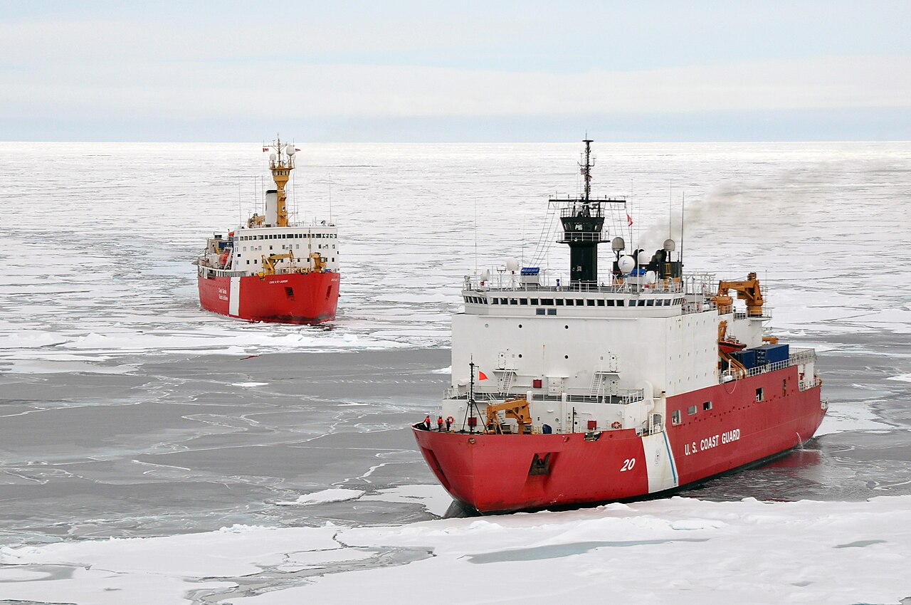 Icebreakers navigating the Arctic Ocean