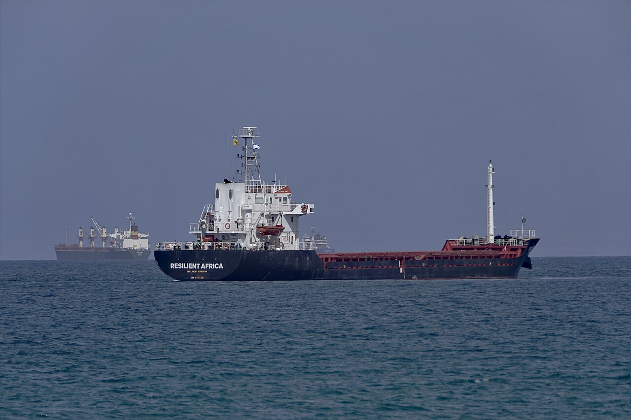 General cargo ship at sea