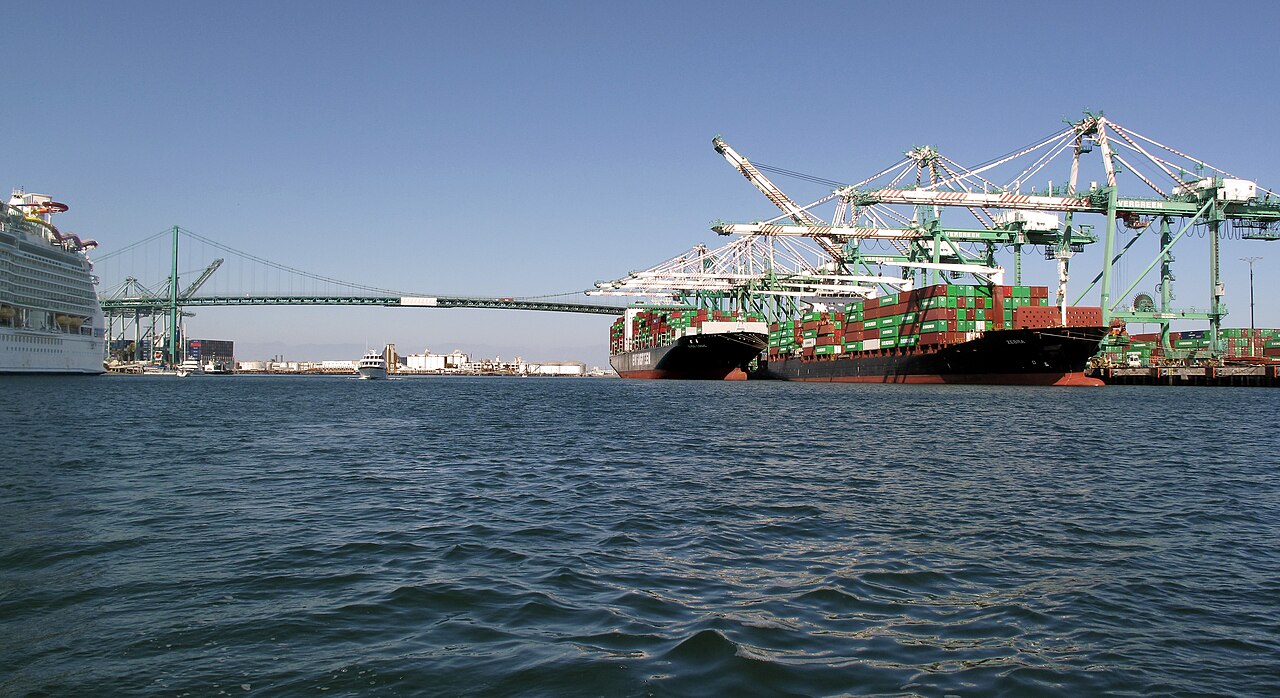 Port of Los Angeles with container ships