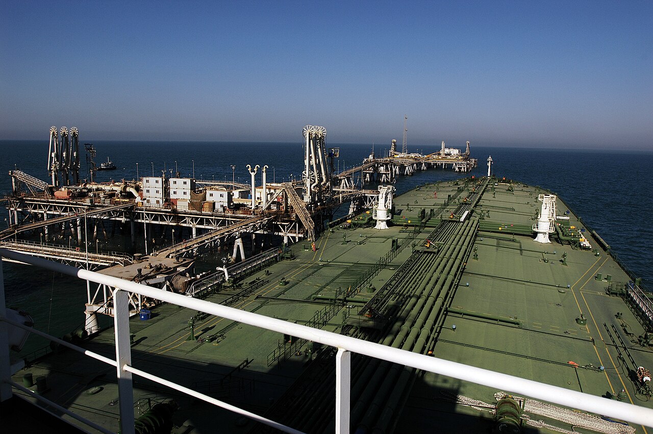 Oil tanker loading crude in the Persian Gulf